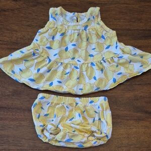Gap Girls Yellow Lemons Summer Matching Set Size 3-6M